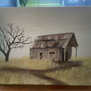 barn landscape hand painted picture